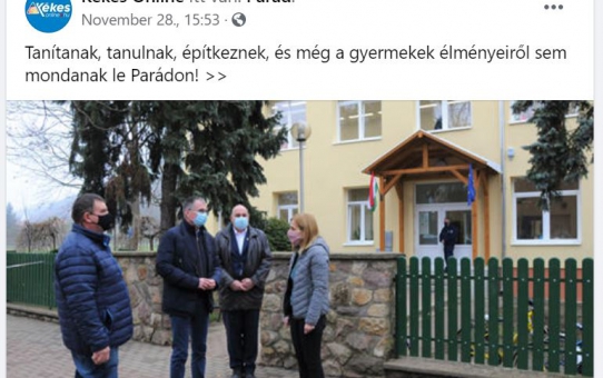 Nem állhat meg az élet: zajlik a parádi iskola felújítása